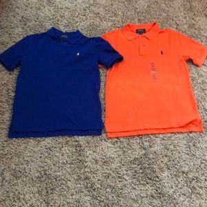 Boys orange and blue polo shirts. Brand new.